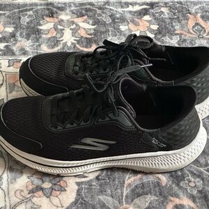 Skechers Men's Black and White Athletic Shoes